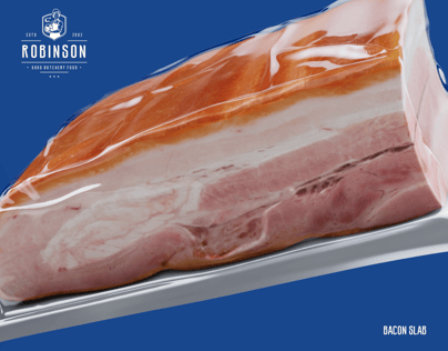 Bacon Pack Free Gift Box 3D mockup. Create presentations using Online Mockup Generator.