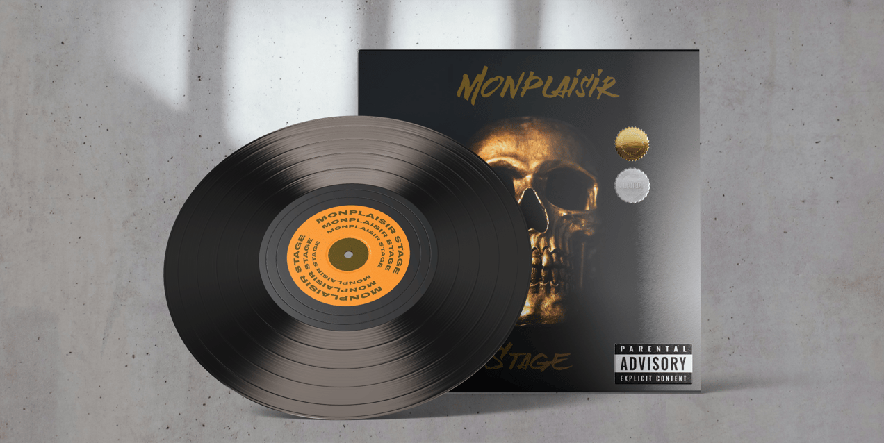 Vinyl Record 3D mockup. Create presentations using Online Mockup Generator.