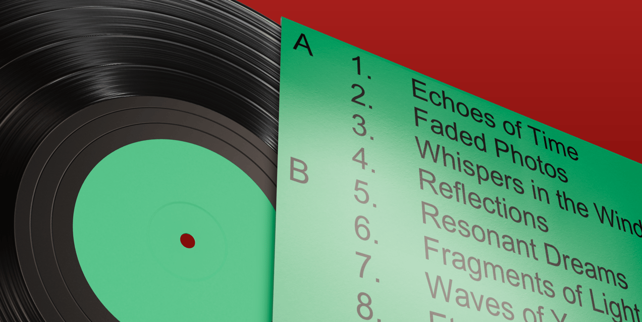 Vinyl Record 3D mockup. Create presentations using Online Mockup Generator.
