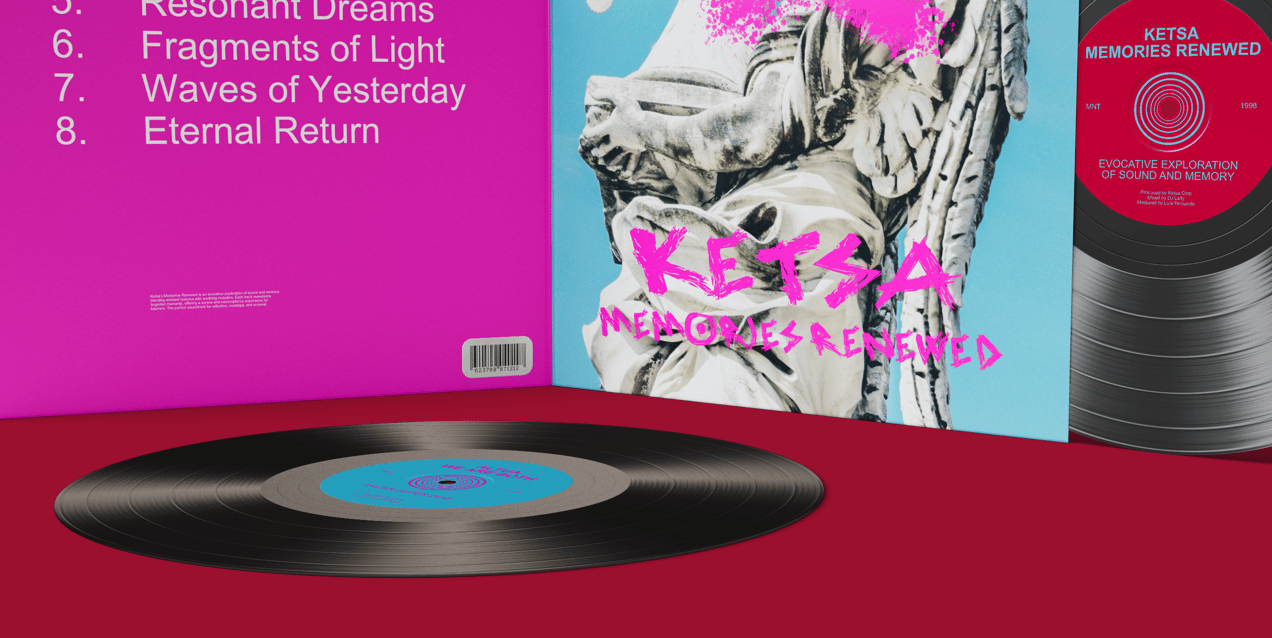 Vinyl Record 3D mockup. Create presentations using Online Mockup Generator.