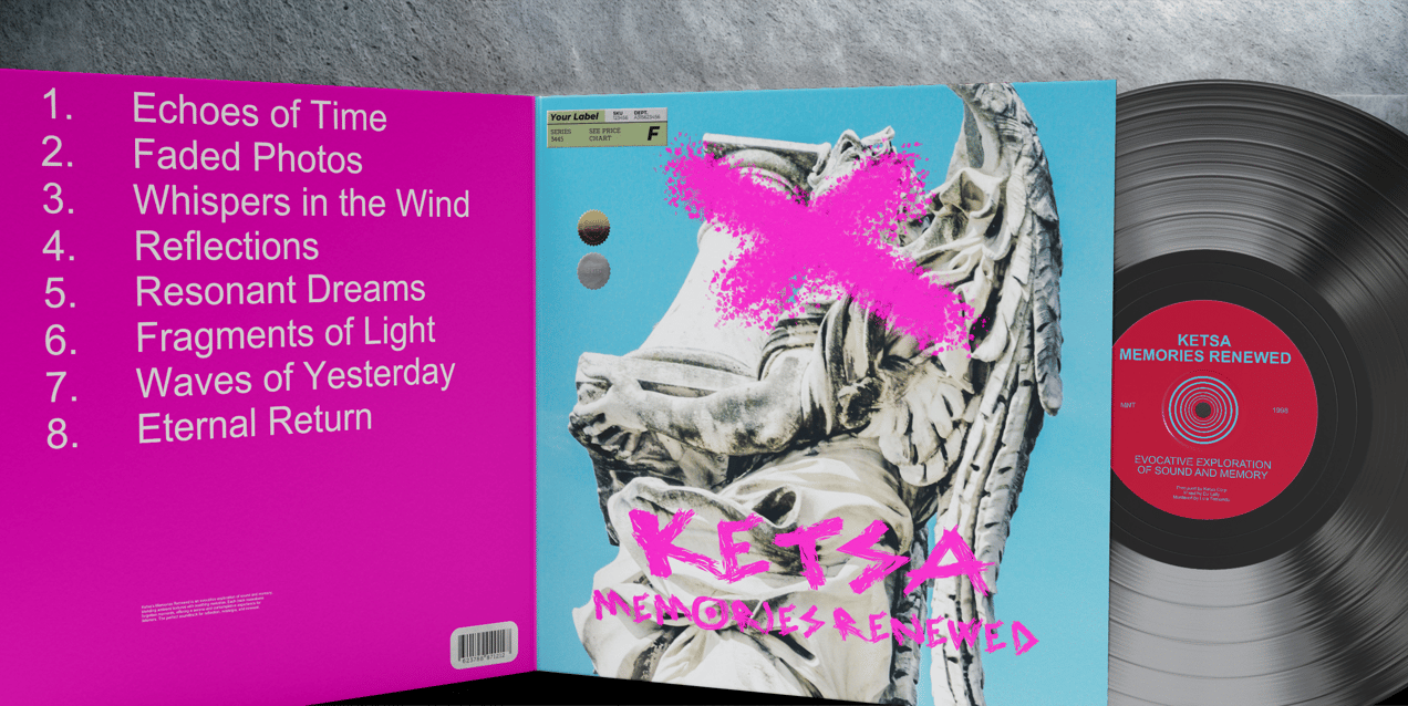 Vinyl Record 3D mockup. Create presentations using Online Mockup Generator.