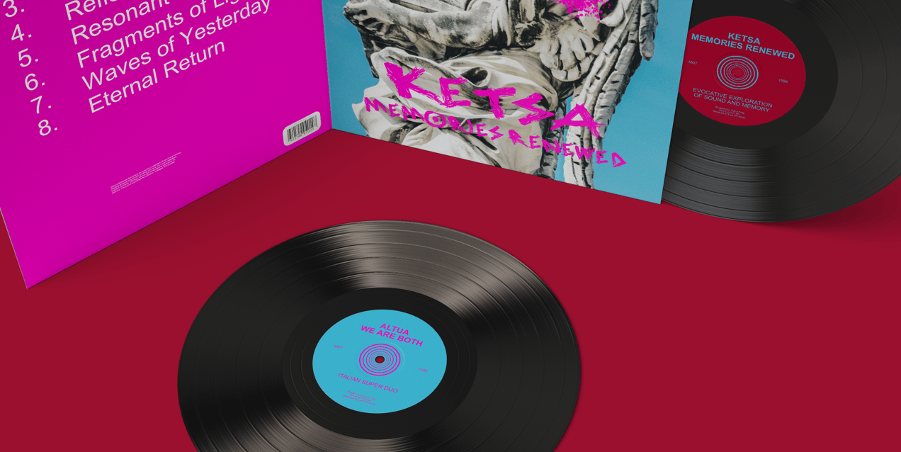 Vinyl Record 3D mockup. Create presentations using Online Mockup Generator.