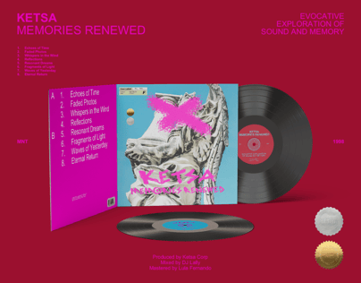 Vinyl Record 3D mockup. Create presentations using Online Mockup Generator.