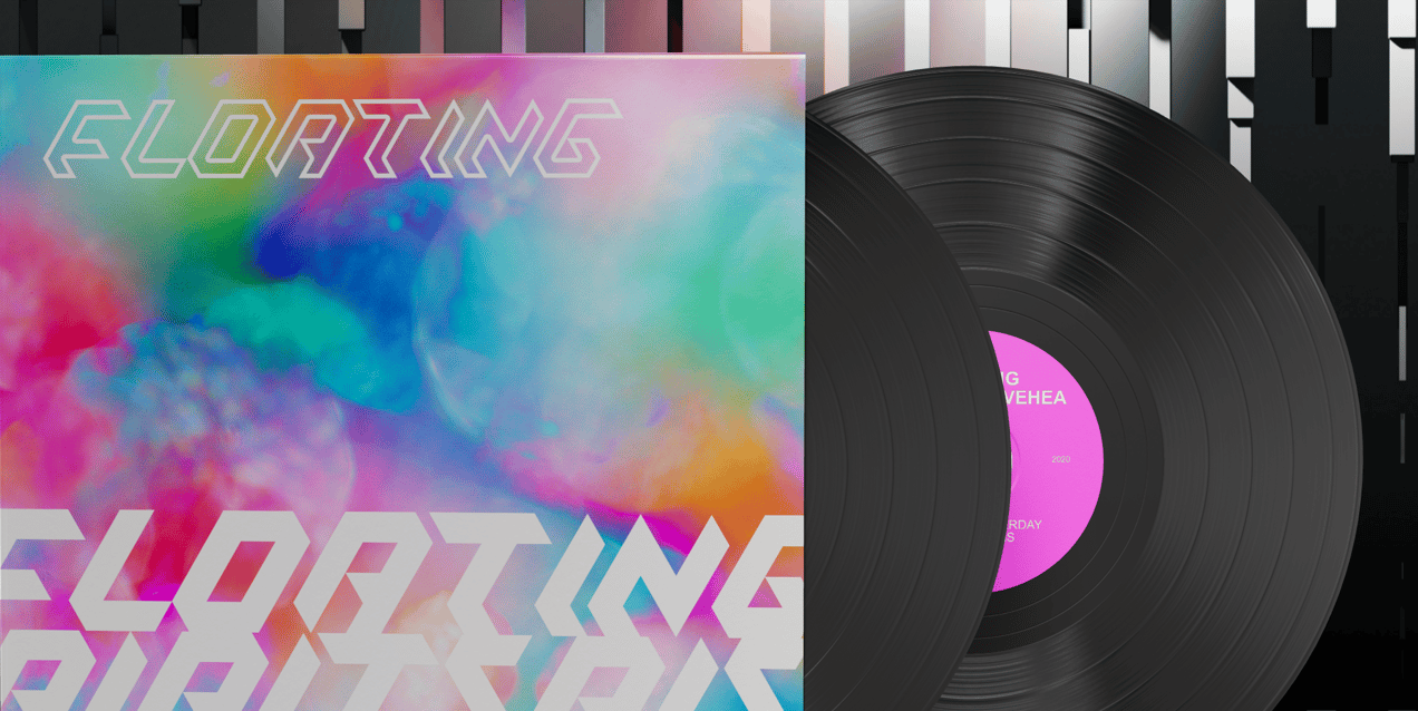 Vinyl Record 3D mockup. Create presentations using Online Mockup Generator.