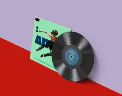 Vinyl Record 3D mockup. Create presentations using Online Mockup Generator.
