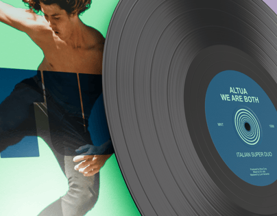 Vinyl Record 3D mockup. Create presentations using Online Mockup Generator.