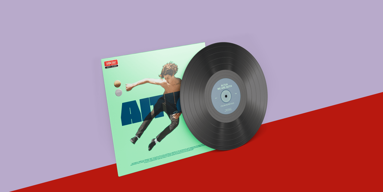 Vinyl Record 3D mockup. Create presentations using Online Mockup Generator.