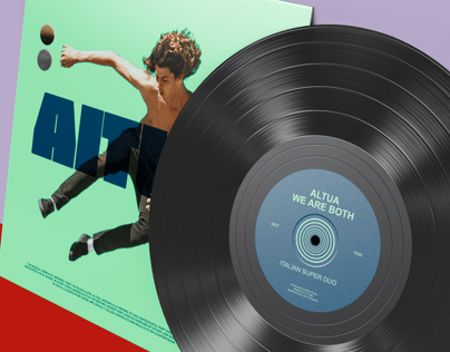 Vinyl Record 3D mockup. Create presentations using Online Mockup Generator.