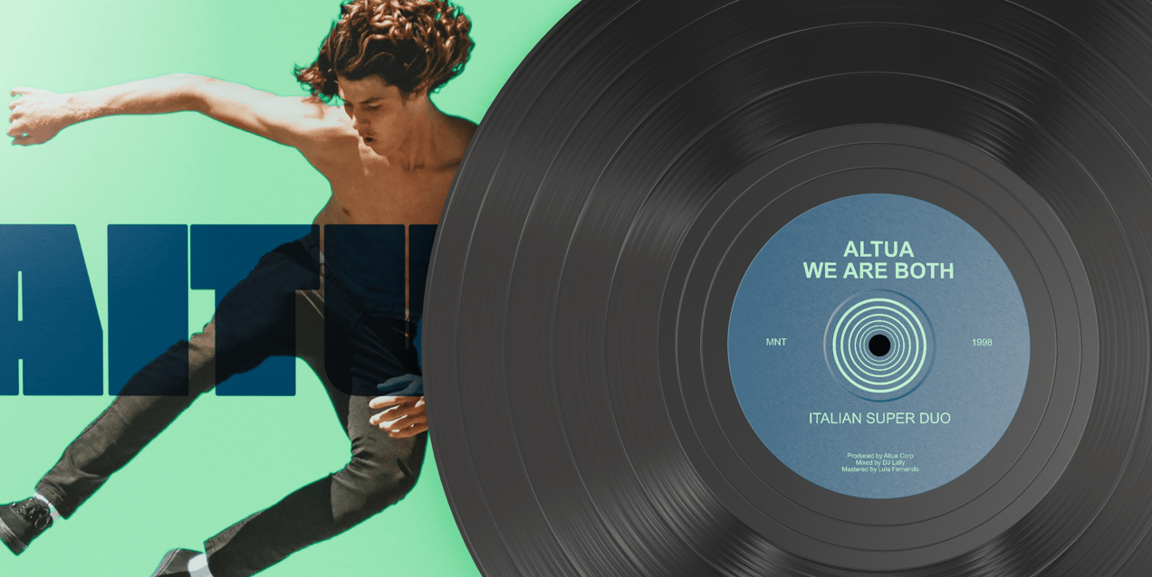 Vinyl Record 3D mockup. Create presentations using Online Mockup Generator.