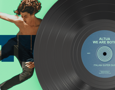 Vinyl Record 3D mockup. Create presentations using Online Mockup Generator.