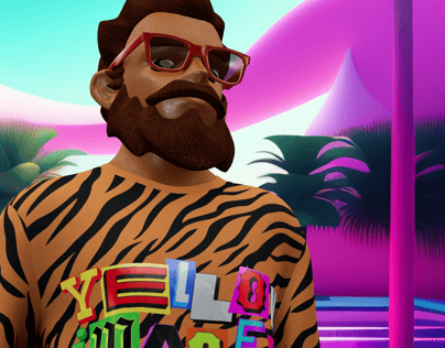 ProVisual —  Stylized Male Character with Beard & Sunglasses 3D mockup and 3D model - try it now and get yours today