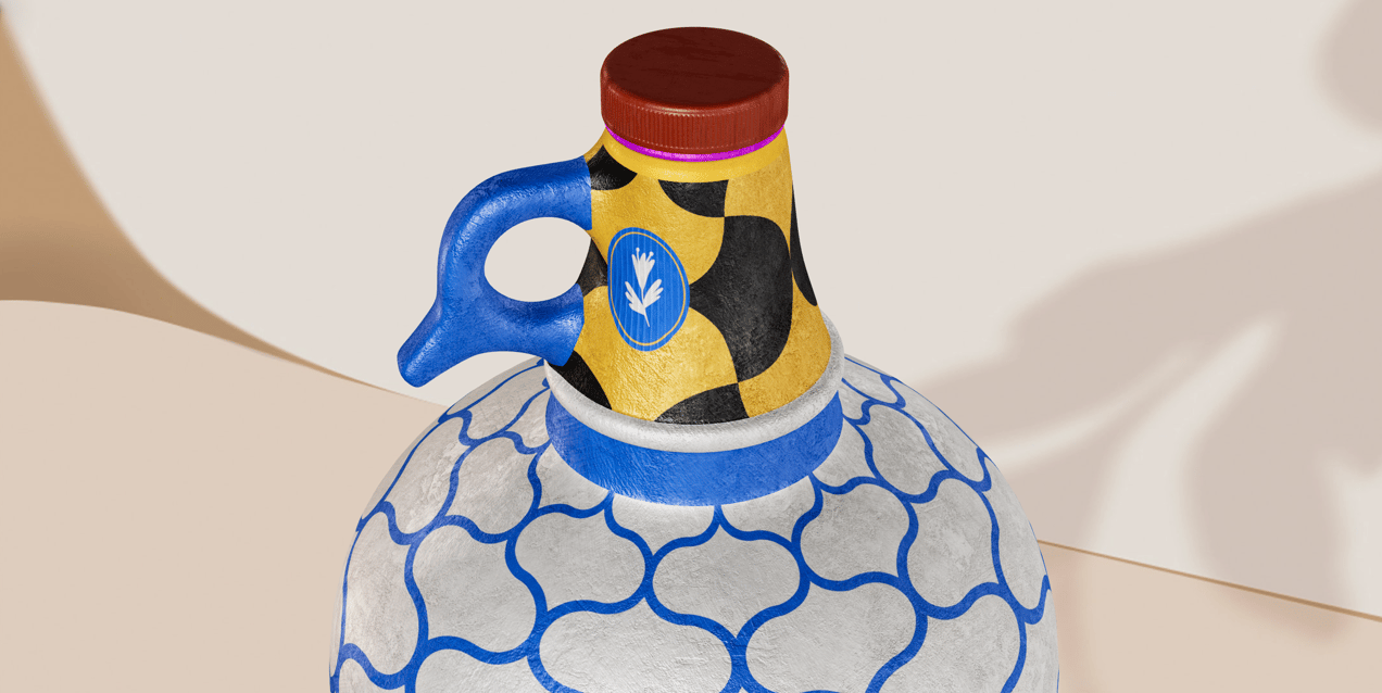 ProVisual —  Ceramic Bottle with Plastic Cap 3D mockup and 3D model - create your perfect project online