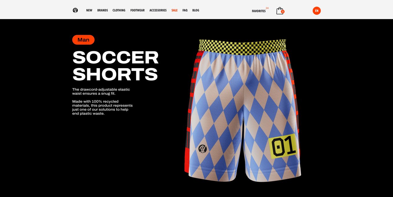 ProVisual — Soccer Shorts 3D mockup