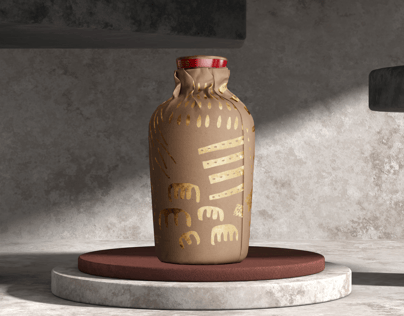 ProVisual —  Liqour Bottle in Paper Wrap 3D mockup and 3D model -  visualize online now
