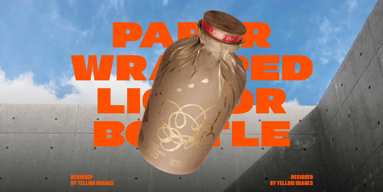 ProVisual —  Liqour Bottle in Paper Wrap 3D mockup and 3D model -  visualize online now