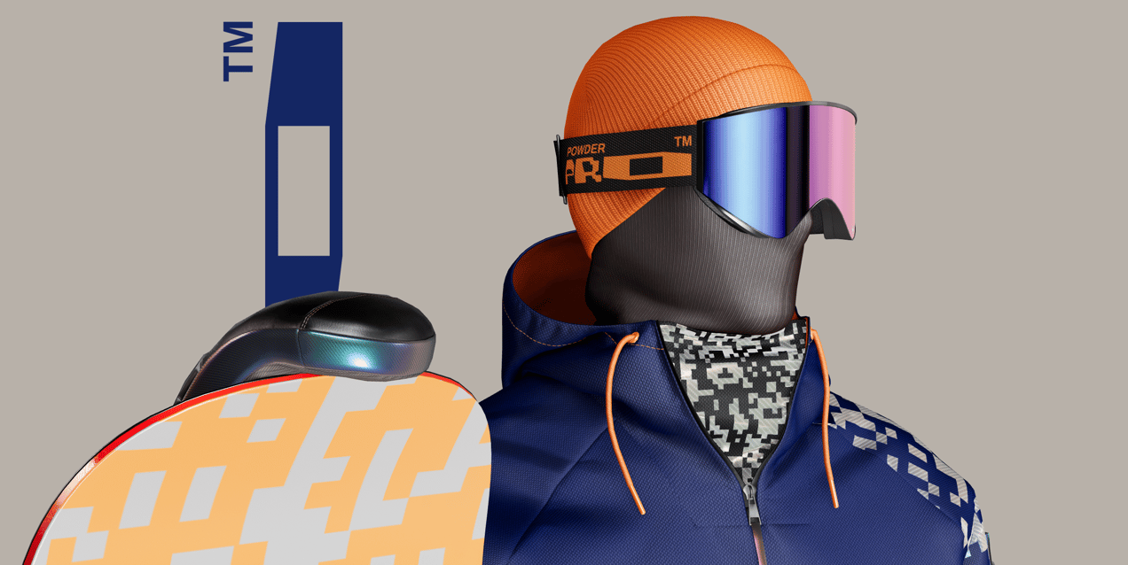 ProVisual — Snowboarder with Board 3D mockup and 3D model - create your perfect project online
