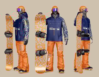 ProVisual — Snowboarder with Board 3D mockup and 3D model - create your perfect project online