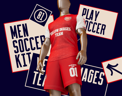 ProVisual —  Men’s Full Soccer Kit 3D mockup and 3D model - customize online now