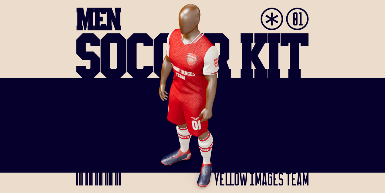 ProVisual — Men’s Full Soccer Kit 3D mockup