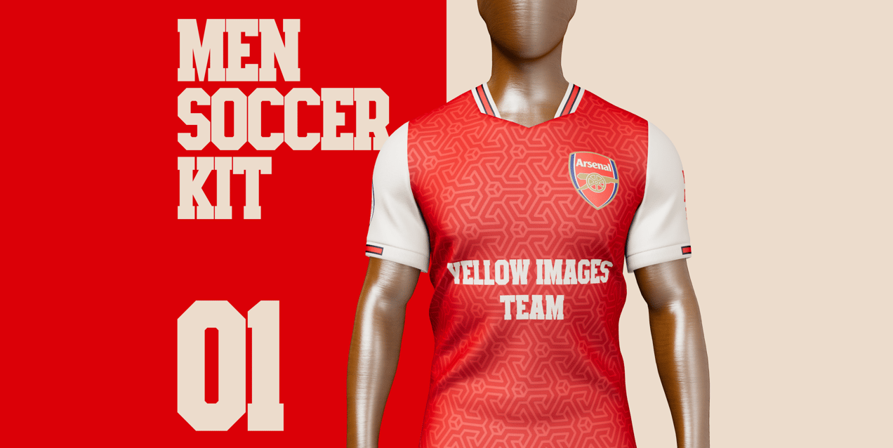 ProVisual —  Men’s Full Soccer Kit 3D mockup and 3D model - customize online now