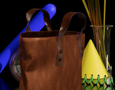 ProVisual —  Leather Shopping Bag 3D mockup and 3D model -  visualize online now