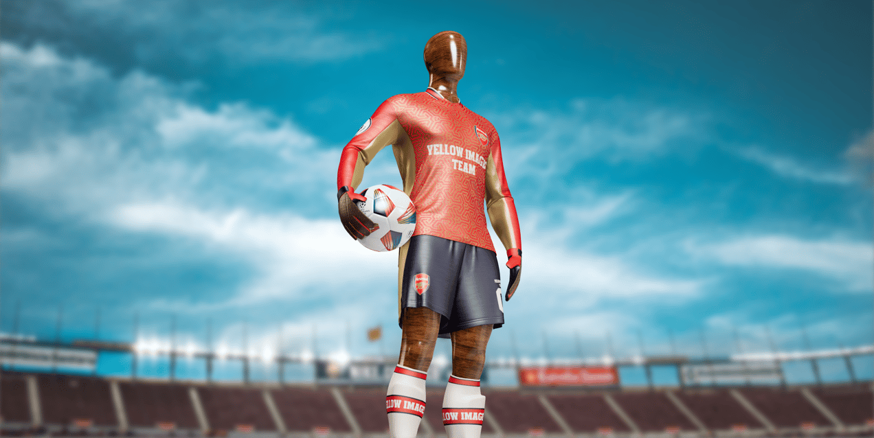 ProVisual — Men’s Full Soccer Goalkeeper Kit With Ball3D mockup and 3D model - create your perfect project online