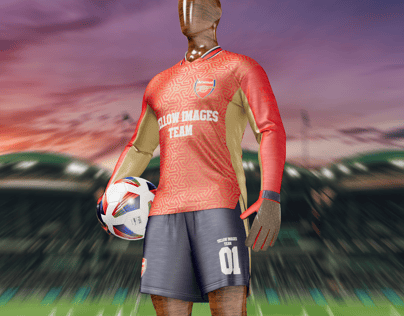 ProVisual — Men’s Full Soccer Goalkeeper Kit With Ball3D mockup and 3D model - create your perfect project online
