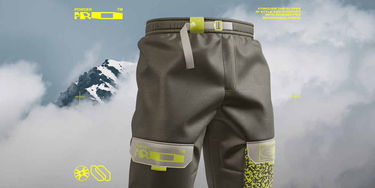 ProVisual —  Snowboard Pants 3D mockup and 3D model - explore every detail and customize online now