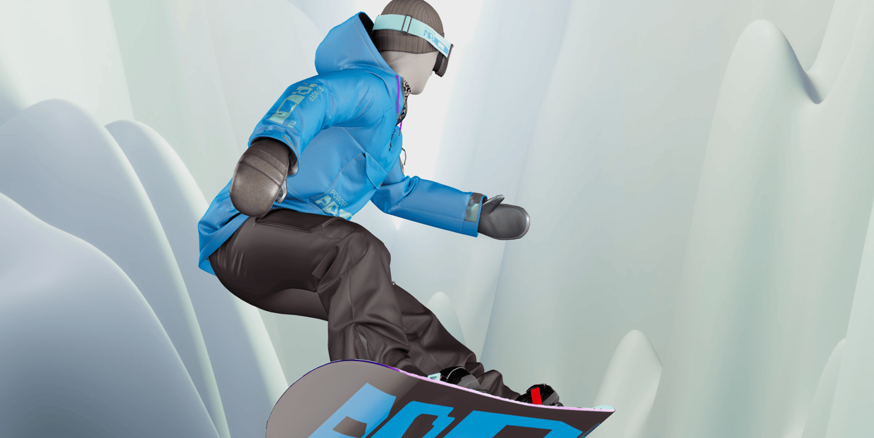 ProVisual —  Jumping Snowboarder 3D mockup and 3D model - see every detail and customize online