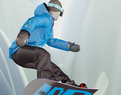 ProVisual —  Jumping Snowboarder 3D mockup and 3D model - see every detail and customize online
