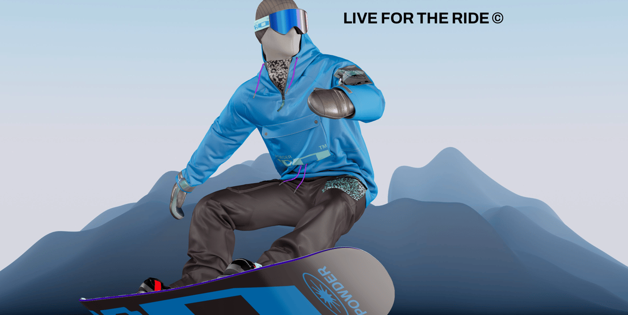 ProVisual —  Jumping Snowboarder 3D mockup and 3D model - see every detail and customize online