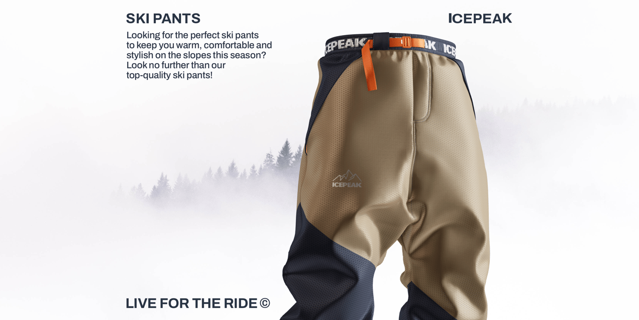 ProVisual —  Ski Pants 3D mockup and 3D model - see every detail and customize online