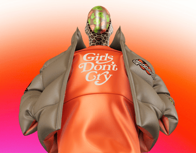 Street style Outfit with Down Jacket. 3D model. ProVisual.