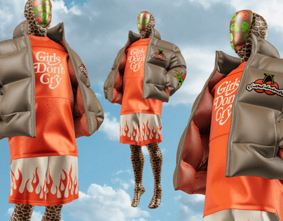 Street style Outfit with Down Jacket. 3D model. ProVisual.