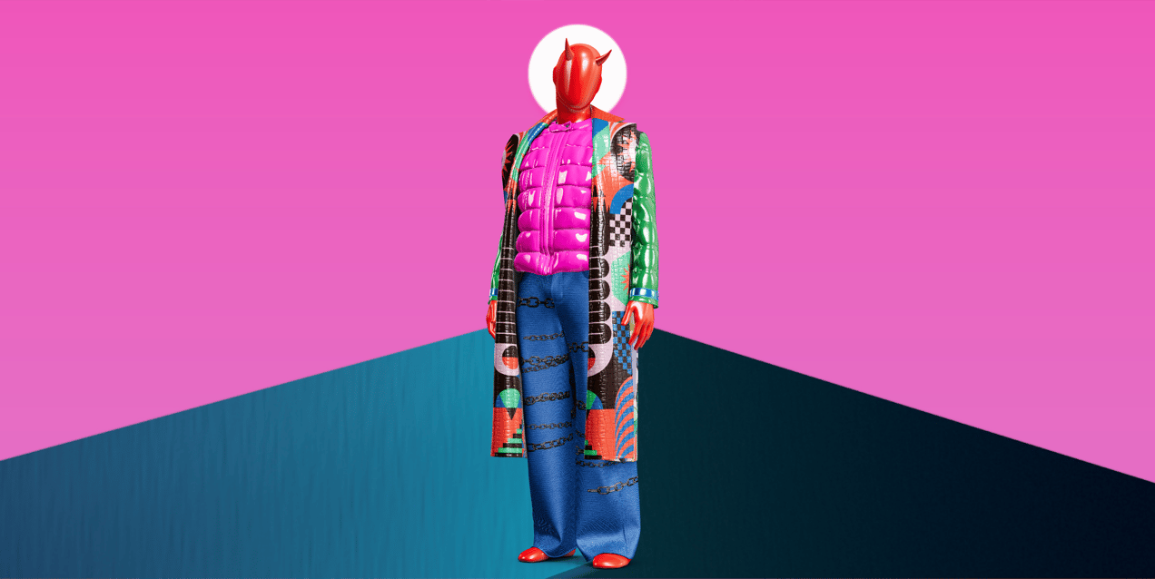Outfit with Long Coat and Wide Leg Pant. 3D model. ProVisual. 