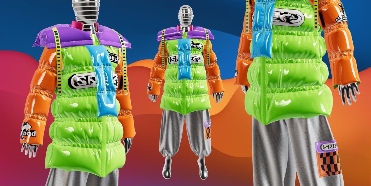 Puffer Jacket Mockup and 3D model. Edit online free. ProVisual. 