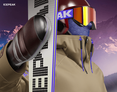 ProVisual —  Skier with Skis 3D mockup and 3D model - see every detail and customize online