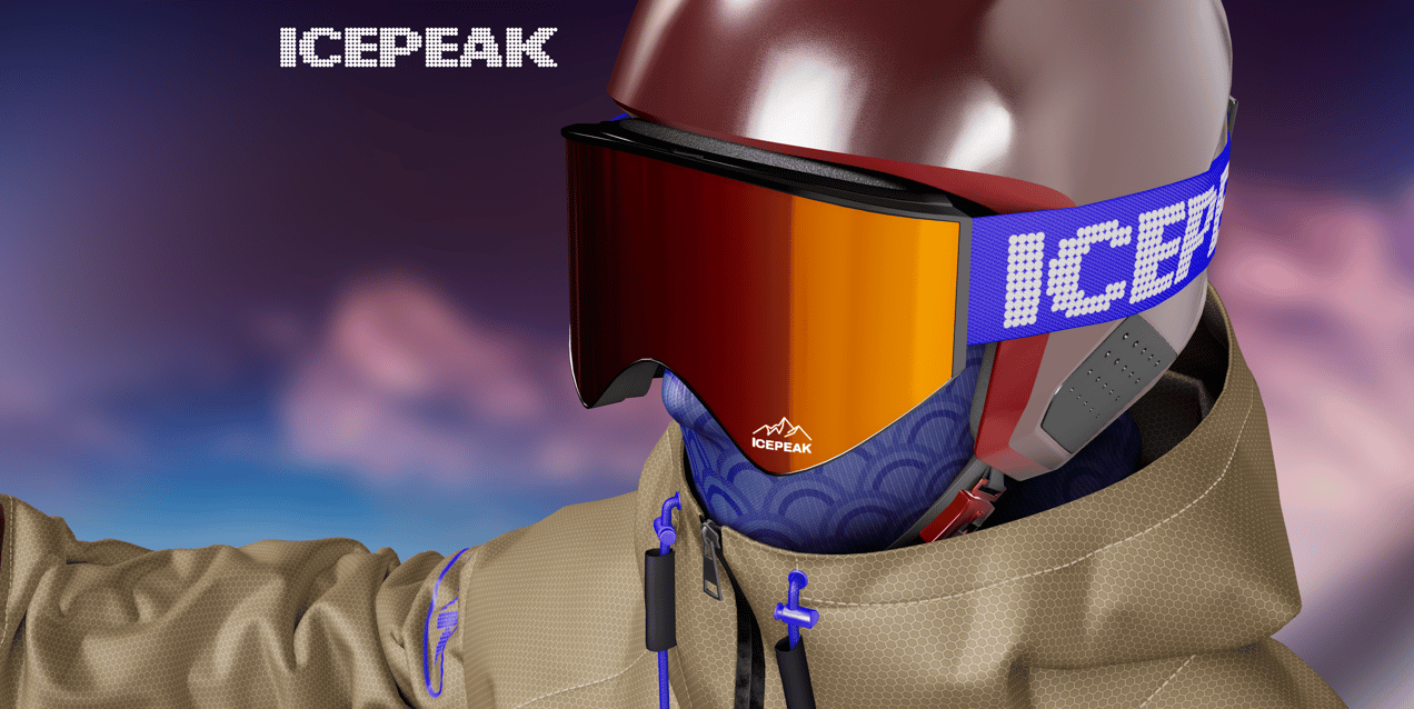 ProVisual —  Skier with Skis 3D mockup and 3D model - see every detail and customize online