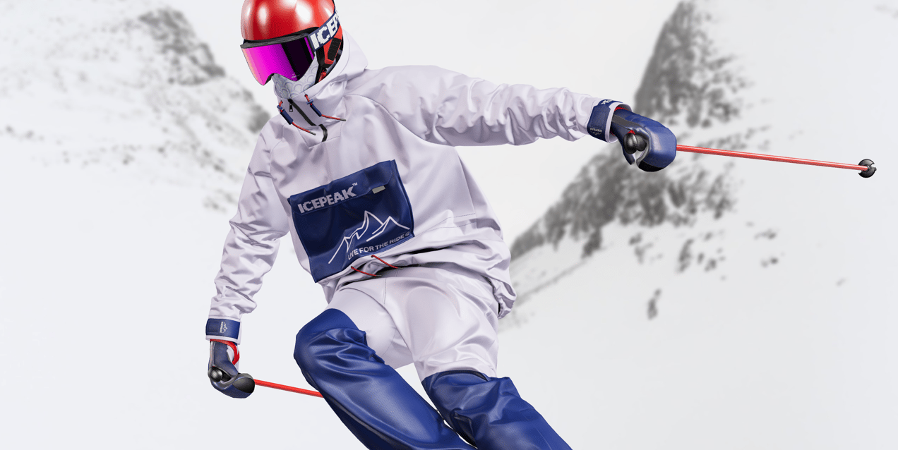 ProVisual — Skier in Action 3D mockup and 3D model - create your perfect project online