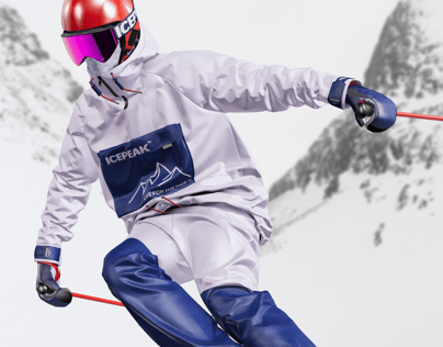 ProVisual — Skier in Action 3D mockup and 3D model - create your perfect project online