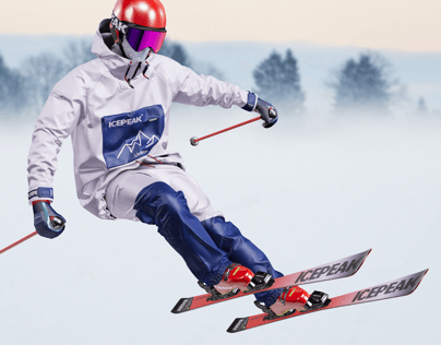 ProVisual — Skier in Action 3D mockup and 3D model - create your perfect project online