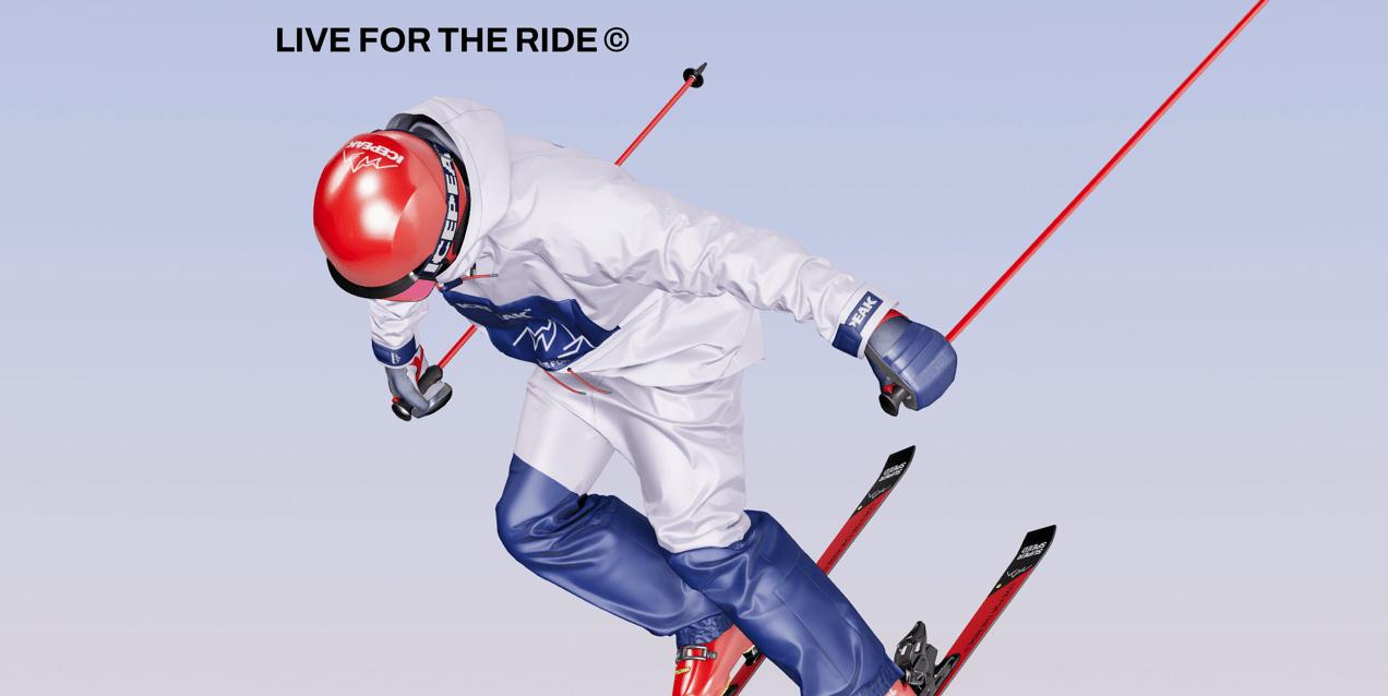 ProVisual — Skier in Action 3D mockup and 3D model - create your perfect project online