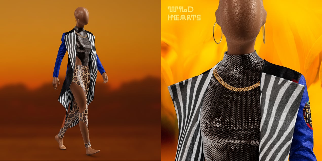 Outfit with Dresscoat and Jewellery, 3D model. ProVisual.
