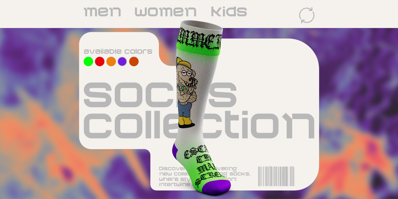 ProVisual — Over Half Sock 3D mockup and 3D model - create your perfect project online