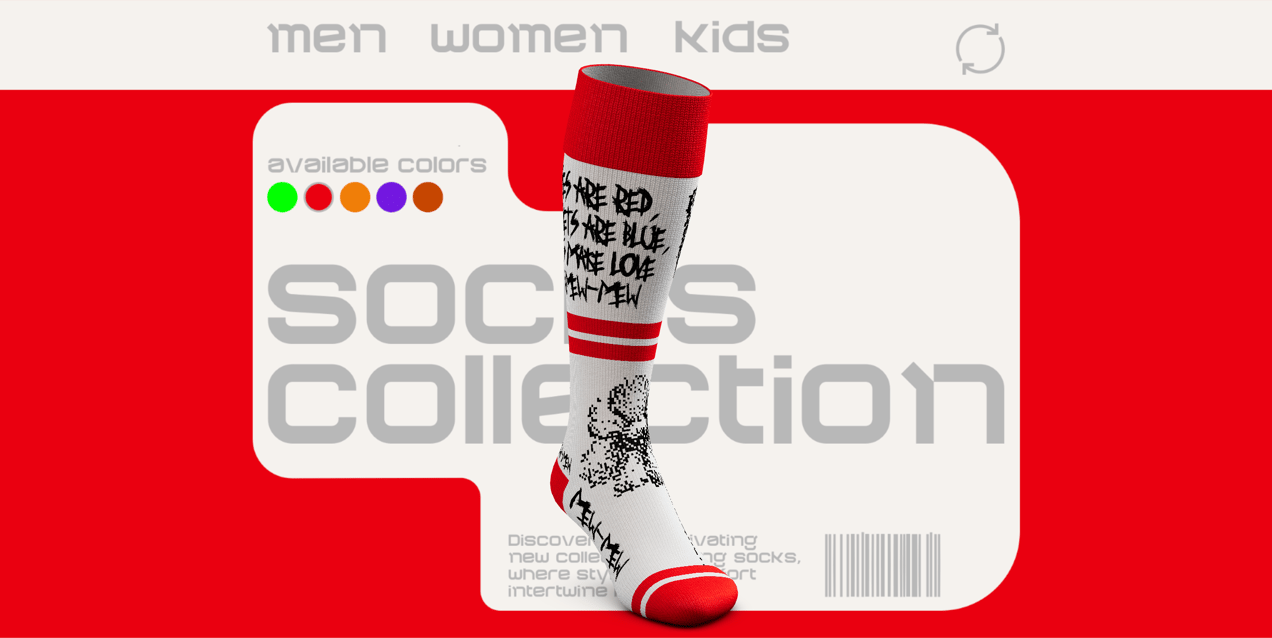 ProVisual — Over Half Sock 3D mockup and 3D model - create your perfect project online