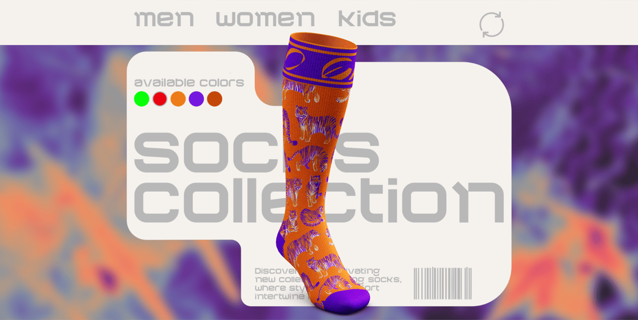 ProVisual — Over Half Sock 3D mockup and 3D model - create your perfect project online