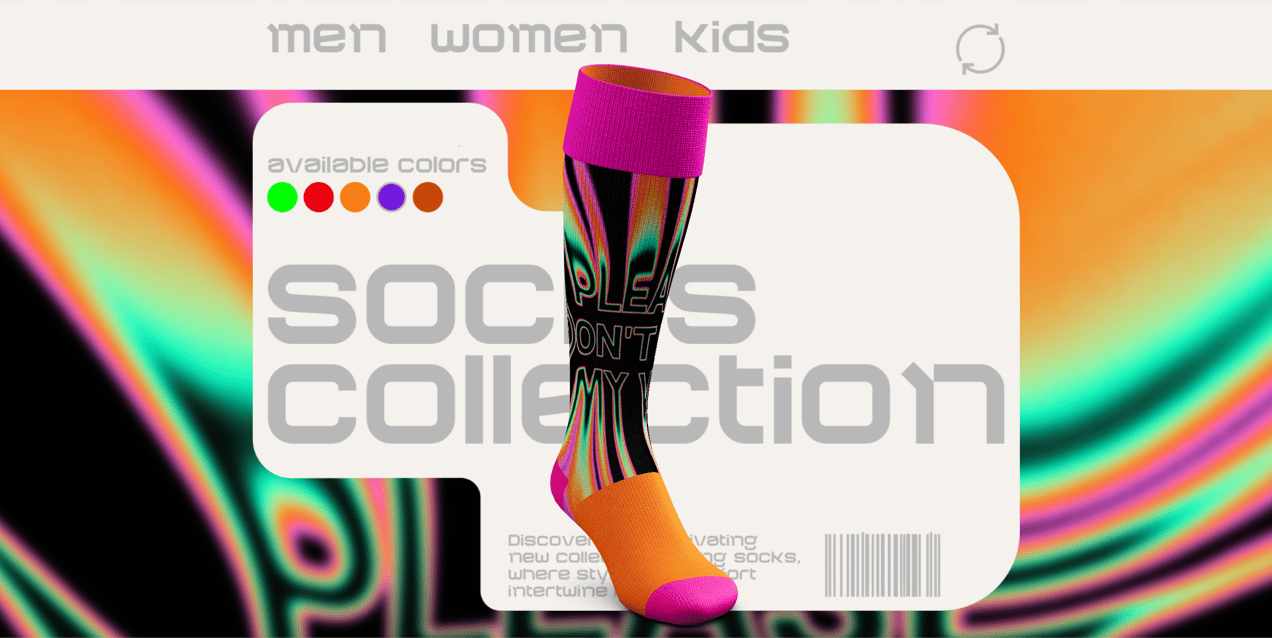ProVisual — Over Half Sock 3D mockup and 3D model - create your perfect project online