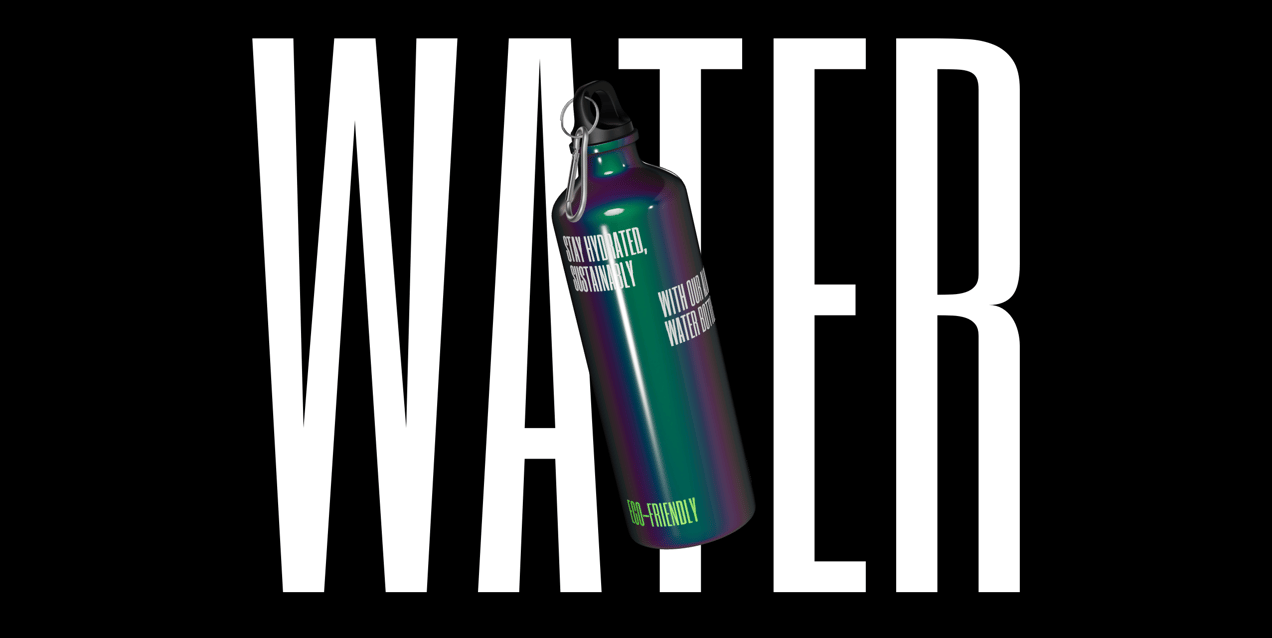 ProVisual — Aluminium Bottle with Carabiner 3D mockup