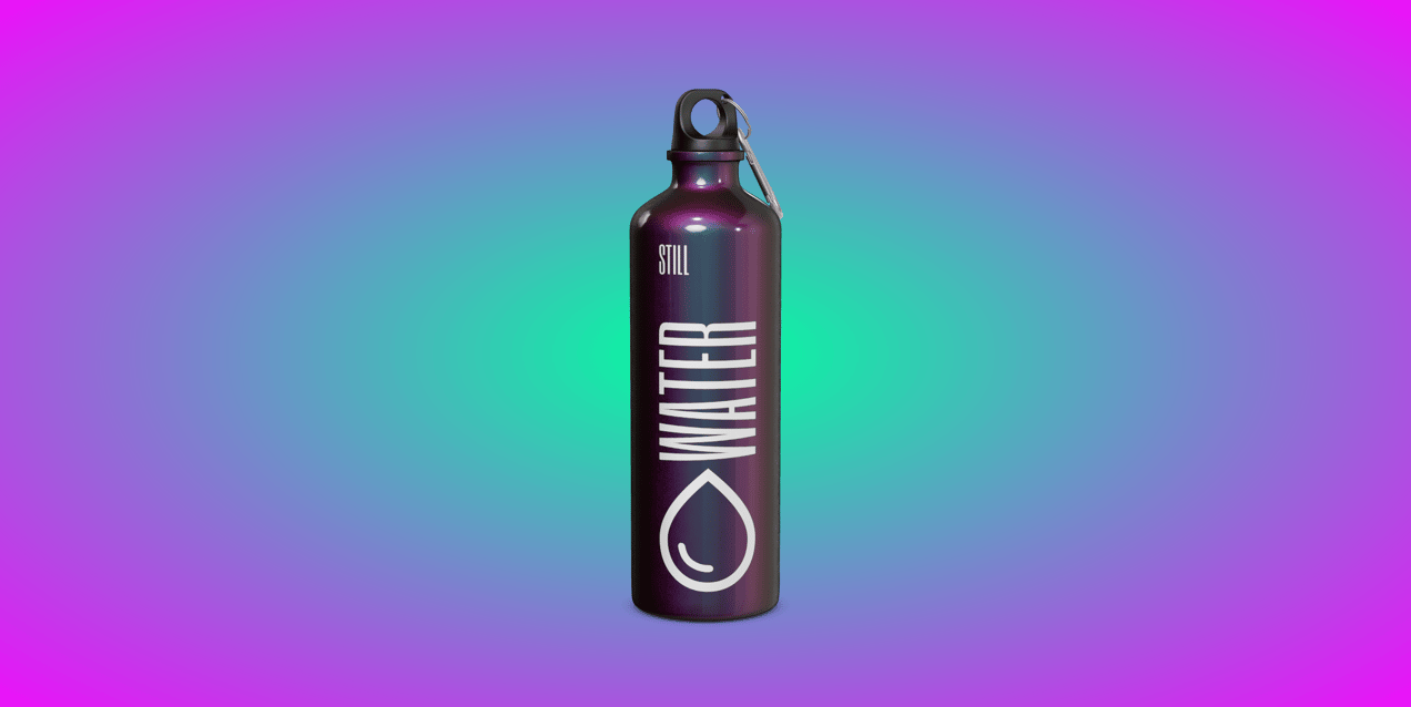 ProVisual —  Aluminium Bottle with Carabiner 3D mockup and 3D model - explore every detail and customize online now