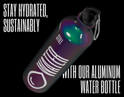 ProVisual —  Aluminium Bottle with Carabiner 3D mockup and 3D model - explore every detail and customize online now